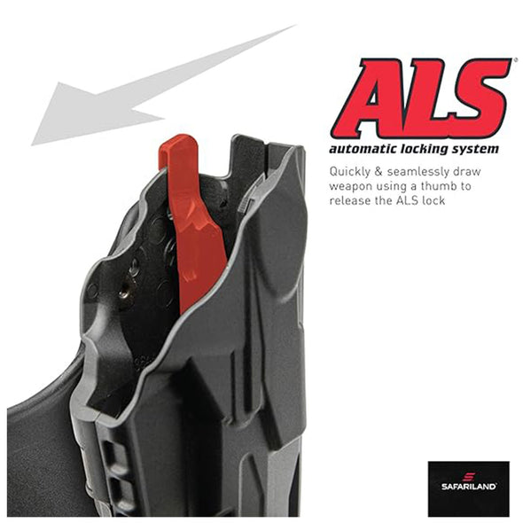 A (IN STOCK) Safariland - 6360-83-411 ALS/SLS Level III Mid-Ride Retention Duty Holster - Right Hand