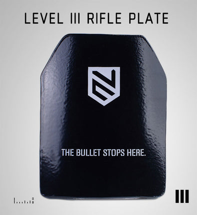 LEVEL III Shooters Cut Rifle Plate BLACK 10X12