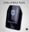 LEVEL III Shooters Cut Rifle Plate BLACK 10X12